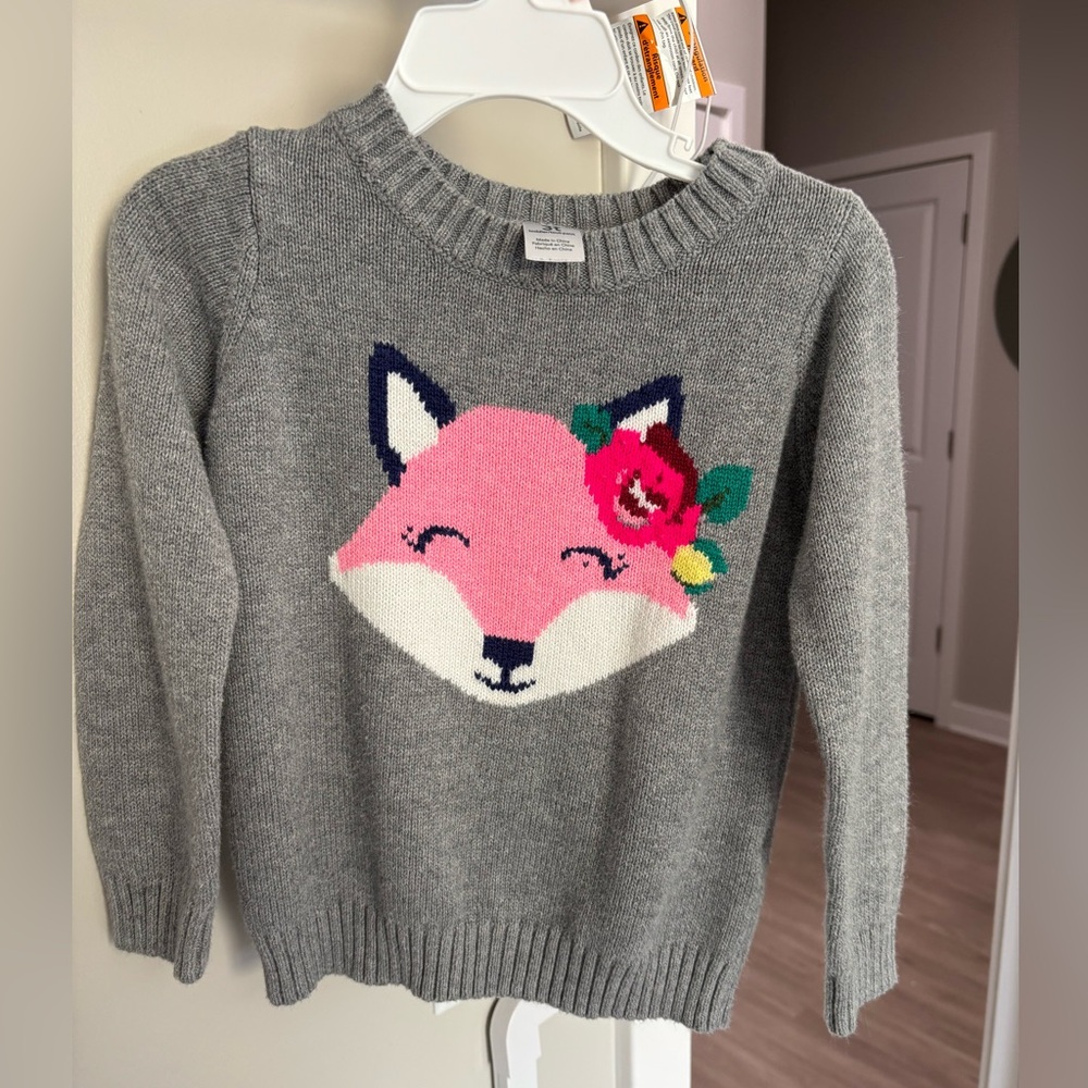 Gray Fox Sweater for Toddler Girl 3T GUC